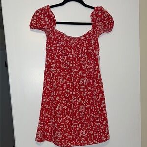Red Floral Kids Dress